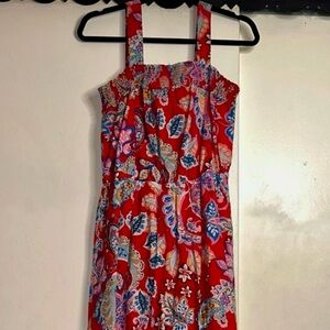 Talbots Red and Blue Floral Dress